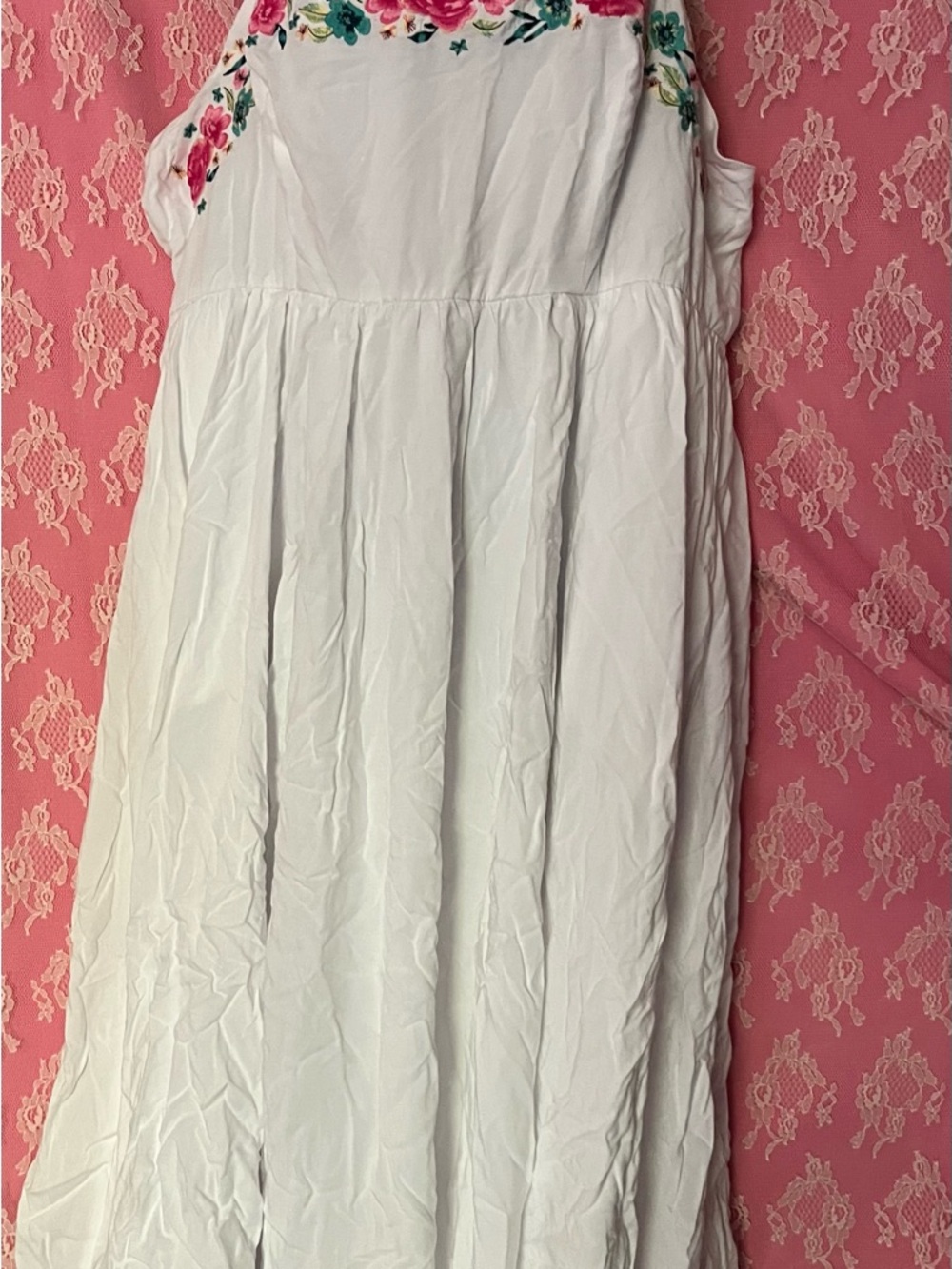 Torrid sun dress with Pink & Teal Floral Embroidery - Picture 2 of 6
